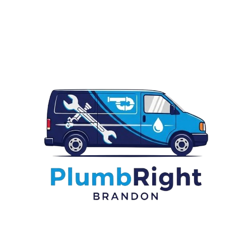 “PlumbRight Brandon logo featuring a blue plumbing service van with wrench, pipe, and water drop icons on the side, displayed above the text ‘PlumbRight Brandon’ on a dark background.”Select 71 more words to run Humanizer.