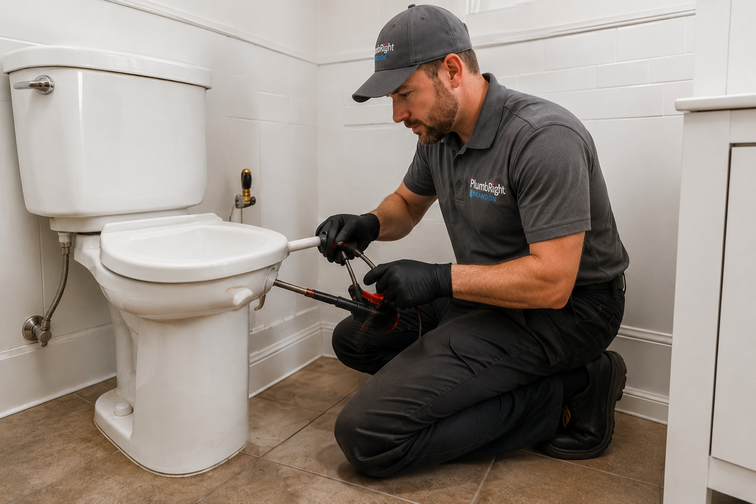 PlumbRight Brandon licensed plumber performing leak detection in Brandon FL home