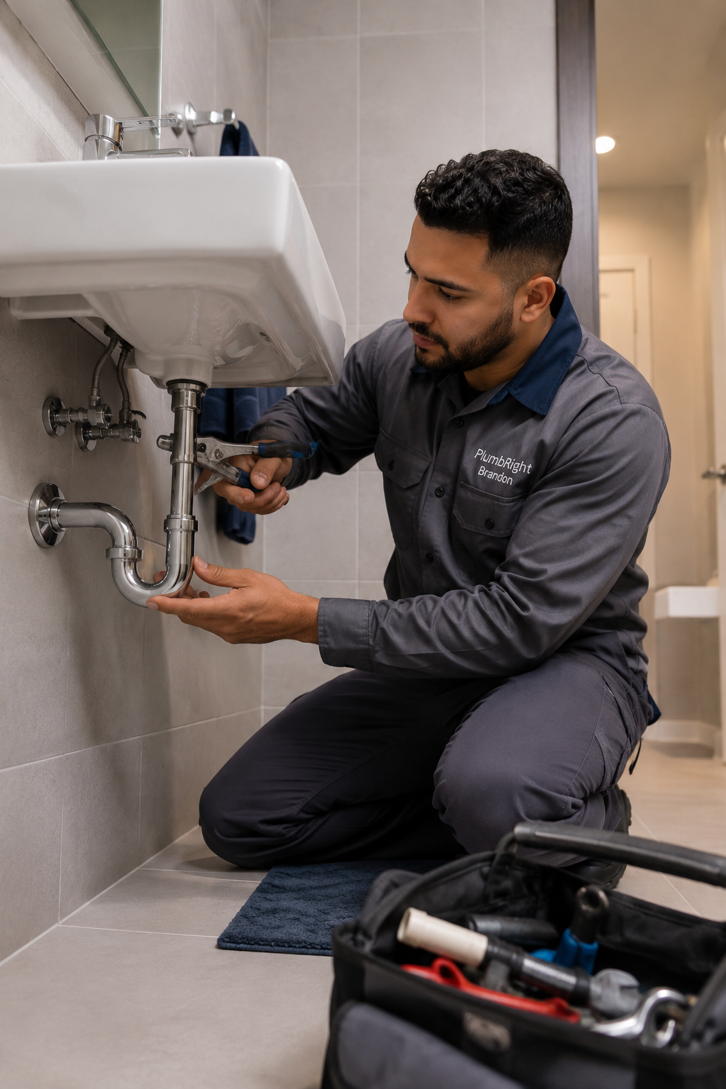 Bathroom plumbing leak repair service in Brandon FL