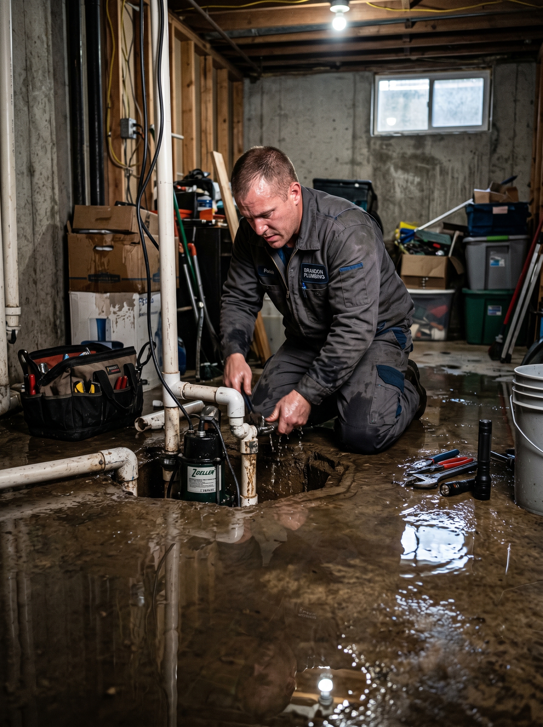 Basement flooding and sump pump emergency service in Brandon FL